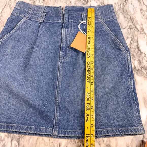 Reformation Sandia Skirt Womens Size 30 Inari Blue Denim Jean Paperbag Boho NWT - Picture 4 of 12